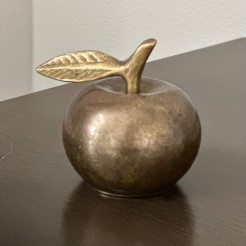 Vintage brass apple bell - apple,