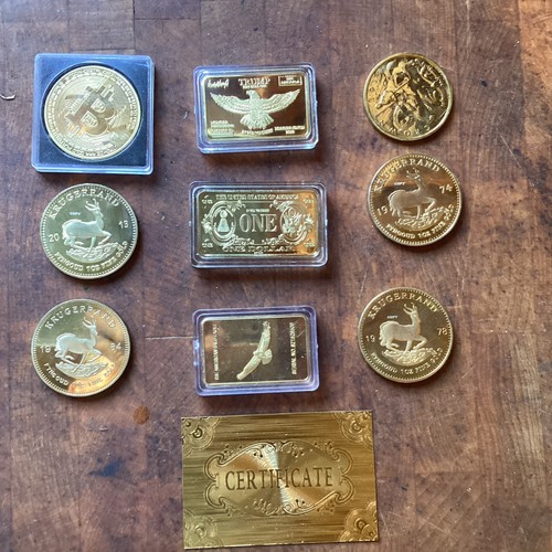 Gold bar and coin selection - bar,
