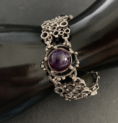 German silver and amethyst