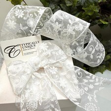 New white floral - floral, wire