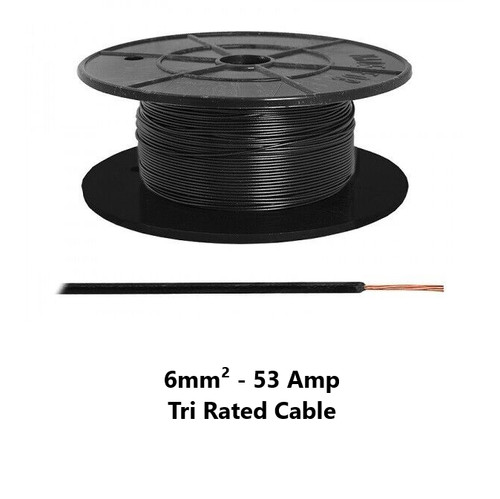 6mm black tri rated - tri, cable