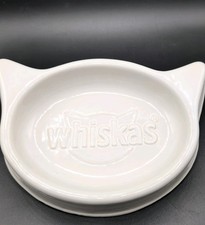 Official Whiskas Cat Feeding Water Dish Whiskas White Ceramic Cat Bowl 