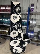 BESPOKE HIGH BACK FUNKY POTENZA CHAIR Whit/BLACK FLORAL HALL/RECEPTION/FEATURE
