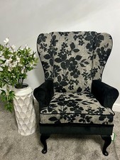 Wing Back Chair  - Solid Oak -