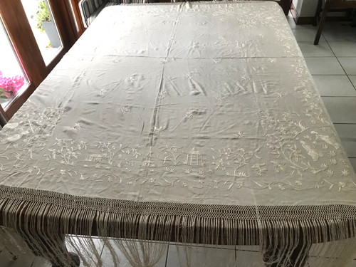 Antique embroidered silk - embroidered,