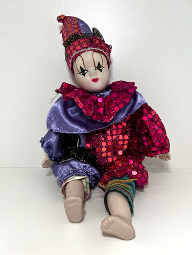 Vintage harlequin jester clown - vintage,