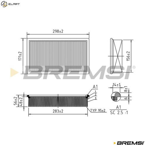 Air filter fa1223 for jaguar - air,