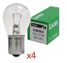 4x Lucas 382 12V 21W Bulb Stop