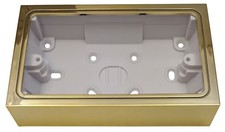 G&H 710B 2 Gang Polished Brass Surface Mounted Double 35mm Pattress Box