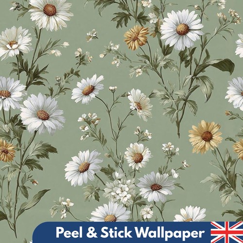 Sage green floral wallpaper - green,