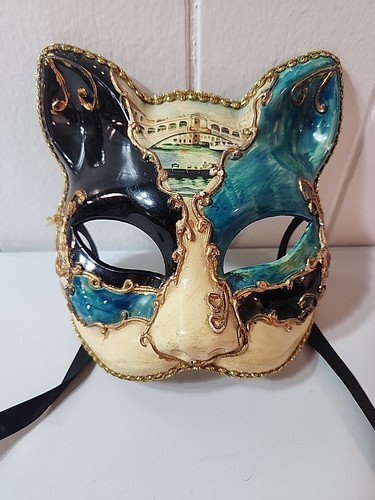 Venetian cat mask handmade - handmade, in