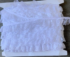 30mm White Gathered Scalloped