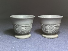 WEDGWOOD BLACK BASALT Pair Egg