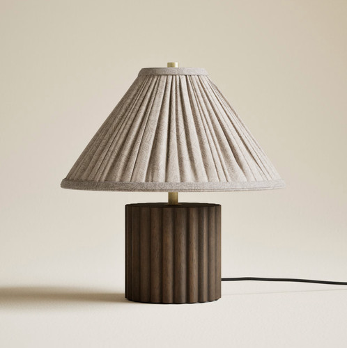 Wood ribbed round - ribbed, table