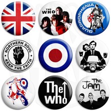 Mod Badges - Various Designs - 25mm Button Badge with Fridge Magnet Option