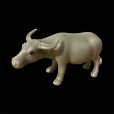 Vintage Chinese Celadon, Damaged Horn. Water Buffalo Ornament