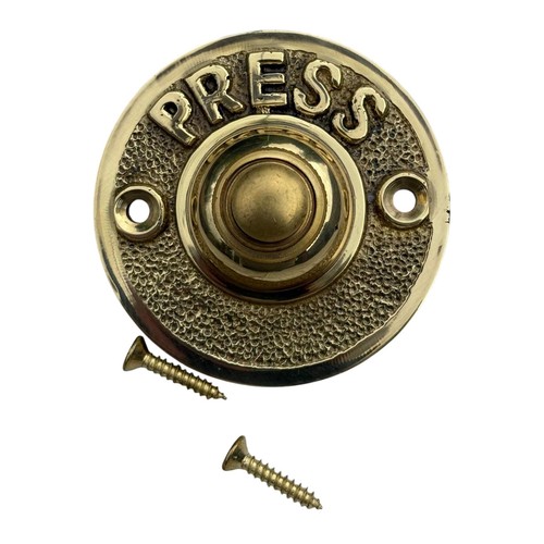 Solid brass door bell push - solid,
