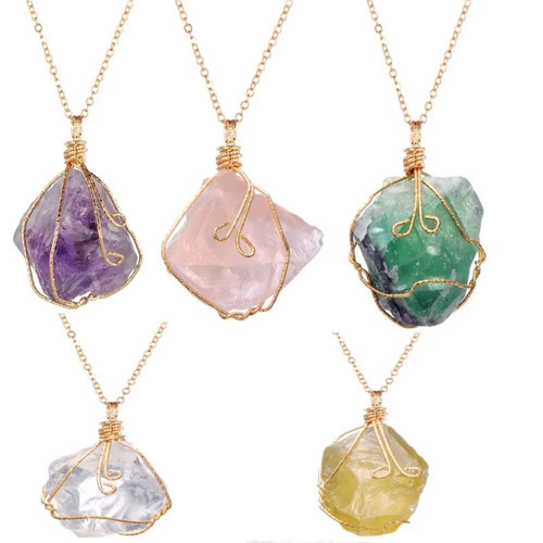 Natural gemstone necklace - natural,