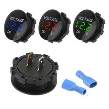 LED Display DC 12V-24V Motorcycle Battery Gauge Voltage Meter Car Voltmeter