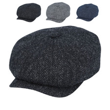 Tweed Wool Herringbone Newsboy