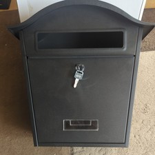 ACL POSTBOX BLACK TRADITIONAL OUTDOOR STEEL WALL MOUNTED LETTER POST BOX