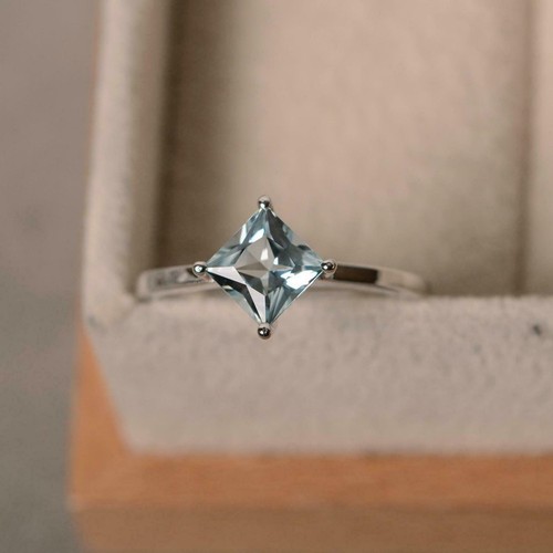 98ct lab created - 0.98ct, aquamarine