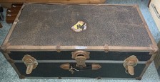 Seward Vintage Large Metal Travel Trunk Steamer Chest Internal Tray