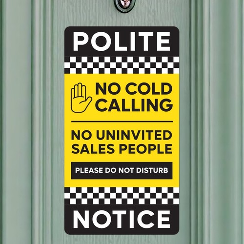 Cold callers sign no - sign,,