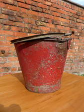 Vintage galvanised fire bucket - galvanised,