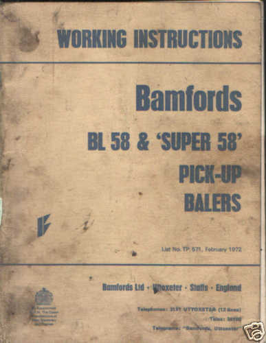 Bamfords bl58 super 58 - super, baler