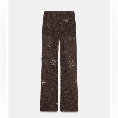Zara beaded sequin pants - sequin, size