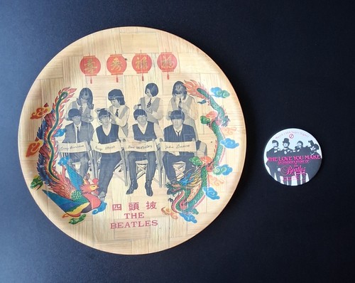 Vintage beatles bamboo plate - vintage,