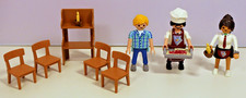 Playmobil Figures Chairs Pizza Shelf Pizza Bakery Waitress from 70336 Pizzeria #1