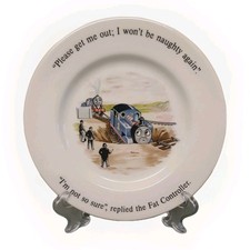WEDGWOOD ETRURIA AND BARLASTON THOMAS THE TANK ENGINE PLATE 1984 "NAUGHTY AGAIN"