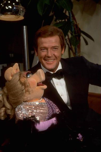 Roger moore with puppet - with,