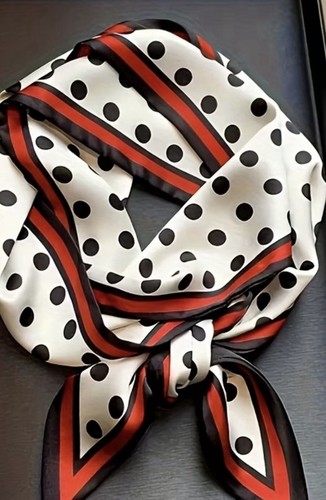Elegant polka dot skinny scarf - elegant,