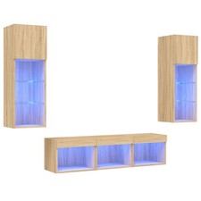 TV Wall Units 5 Piece with LED