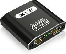 HDMI Splitter for Dual Monitors - Aluminum.  1 in 2 Out -HDCP 4K PSU & more