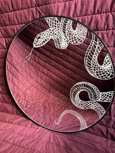 Round wall mirror 70cm - 70cm, metal