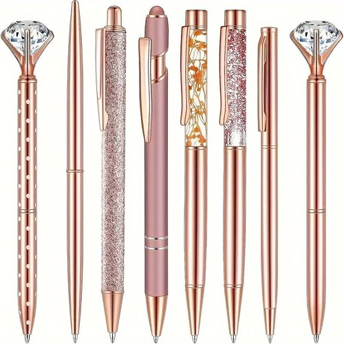8pcs rose golden - 8pcs, pen