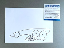 LUIGI COLANI (†2019) signed letter card 20x30 signed drawing + COA ACOA