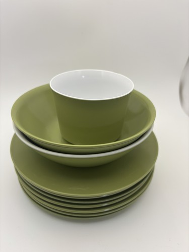 Green tea plates - bowls, and