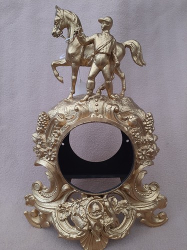 Antique gilt metal horse - metal,
