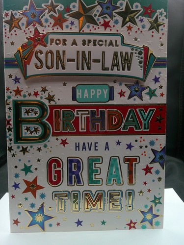 Son law birthday card - in, x