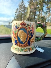 CROWN DEVON KING GEORGE VI QUEEN ELIZABETH CORONATION 1937 MUSIC BOX STEIN