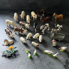 Britains Farm Animal Bundle, Horses, Cows, Bulls, Sheep, Plough, Trough, Cote…