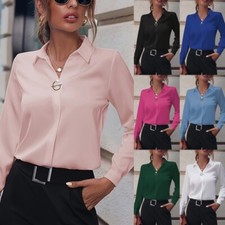 Ladies Shirts Lapel Neck