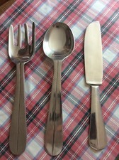 HUGE KNIFE FORK & SPOON WALL HANGING SET POLISHED FINISH SHOP / KITCHEN
