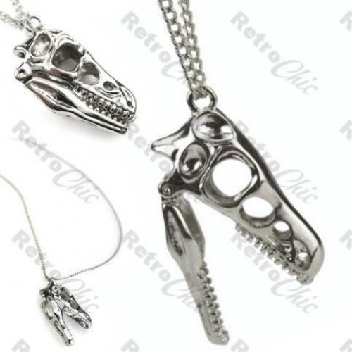 Dinosaur skull pendant long - pendant,