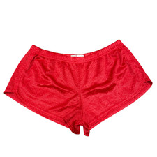 Soffe Running Sprinter Shorts Medium Red Mesh Elastic Waist Stretch Athletic Fit